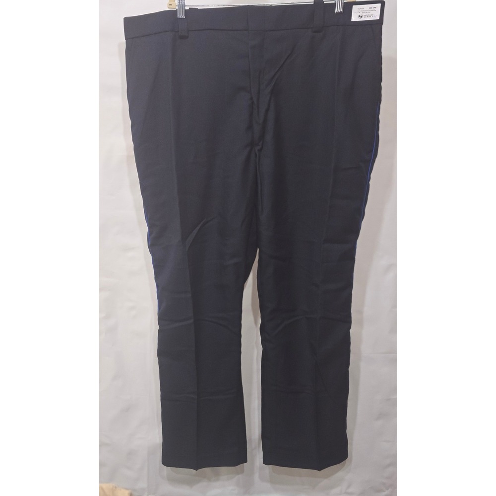 Horace Small Mens Uniform Pants Blue Stripe Polyester Wool Twill 48R-37.5 TA2413